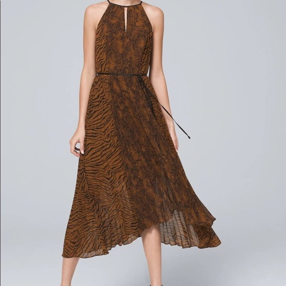 ANIMAL-PRINT PLEATED DRESS, size 2P
